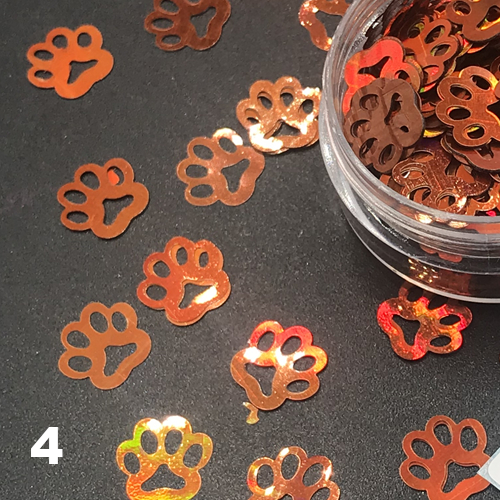 Cat Paw Nail Art Glitter Confetti Nail Decoration