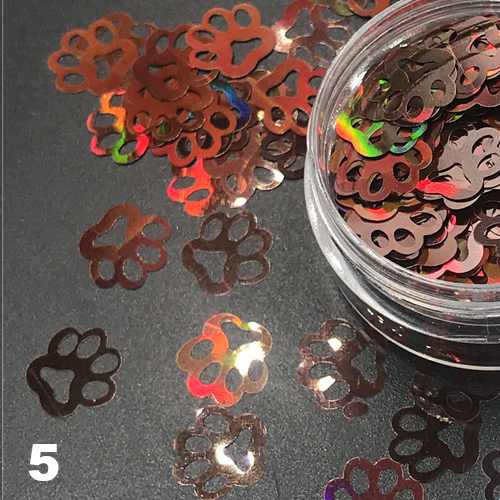 Cat Paw Nail Art Glitter Confetti Nail Decoration