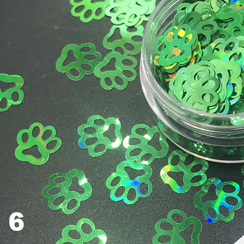 Cat Paw Nail Art Glitter Confetti Nail Decoration