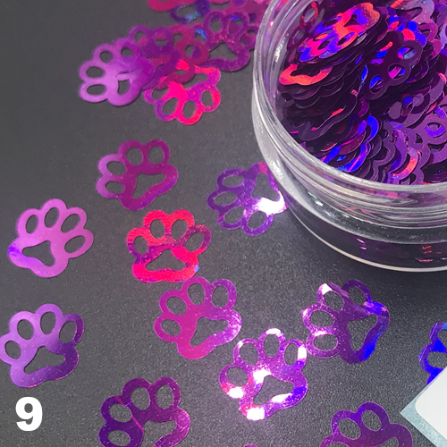 Cat Paw Nail Art Glitter Confetti Nail Decoration