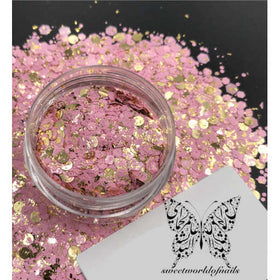 Pink Nail Art Hexagon Glitter