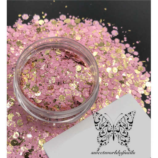 Pink Nail Art Hexagon Glitter