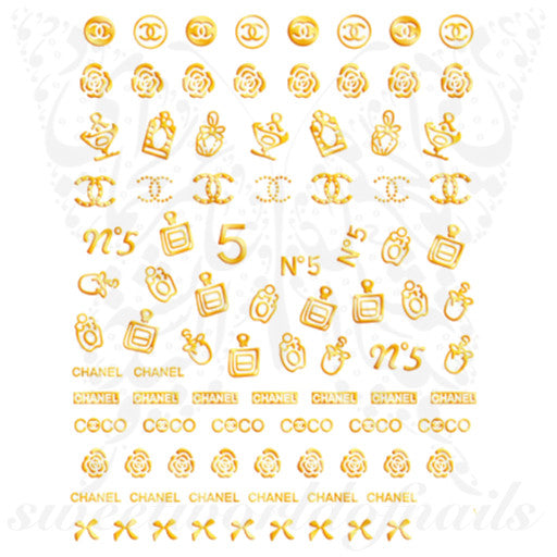 chanel nail decals