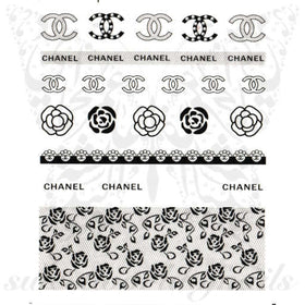 Black Flowers Water Decals