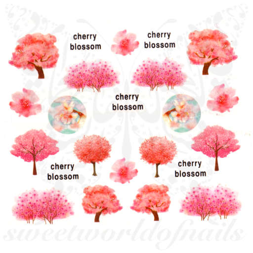 Cherry Blossoms Nail Art Japanese Tree Sakura Nail Water Decals