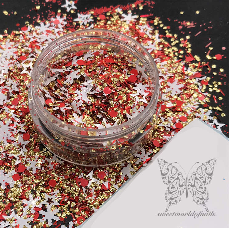 Snowflakes Stars Christmas Nail Art Confetti Glitter