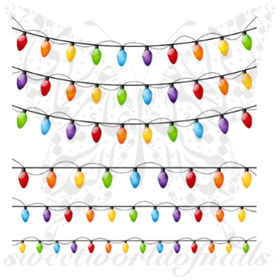 Christmas Lights Nail Art Water Decals Nail Transfers Wraps