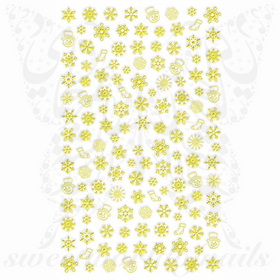 Christmas Nail Art Gold Snowflakes Nail Stickers