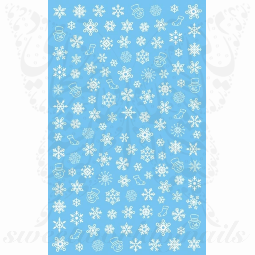 Christmas Nail Art White Snowflakes Nail Stickers
