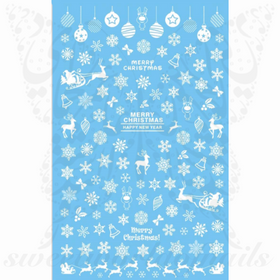 Christmas Nail Art White Snowflakes Reindeer Nail Stickers