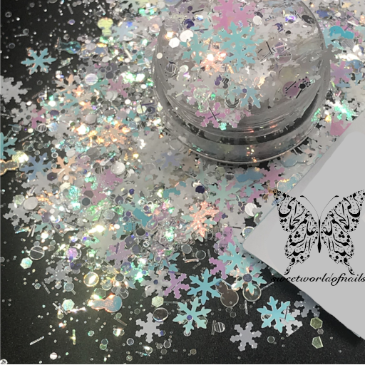 Christmas Nail Art Snowflake Snowman Confetti Glitter
