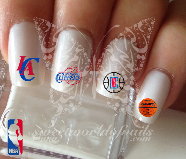Los Angeles Clippers NBA Basketball Nail Art Water Decals Nail Transfers Wraps