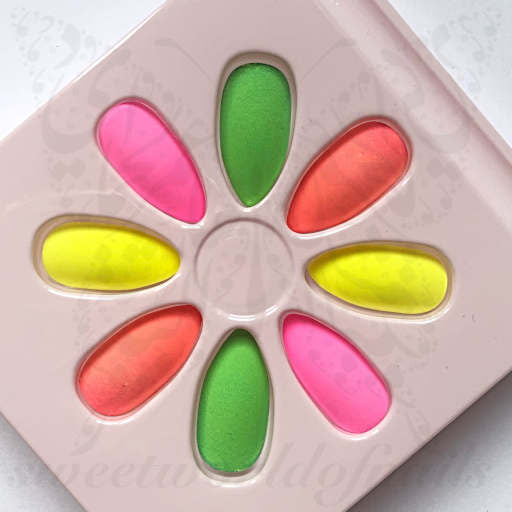  Colorful Matte Pointed Falsies Fake Nails / 24 Nails