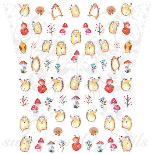 Hedgehog Nails Cute Animal Nail Stickers