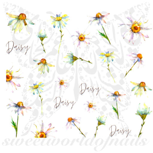 Daisy Flower Water Decals