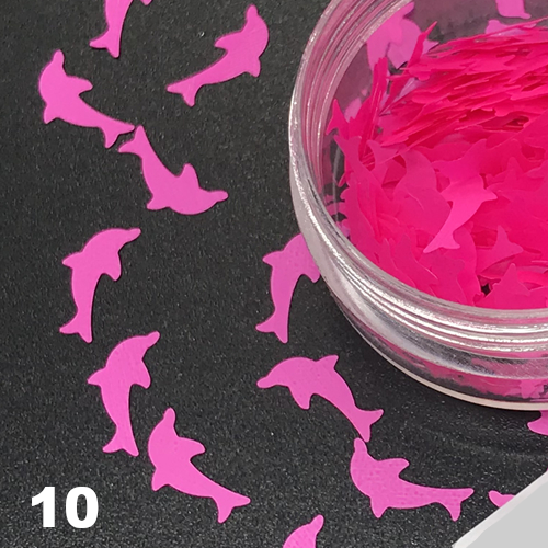 Dolphin Nail Art Glitter Confetti Nail Decoration