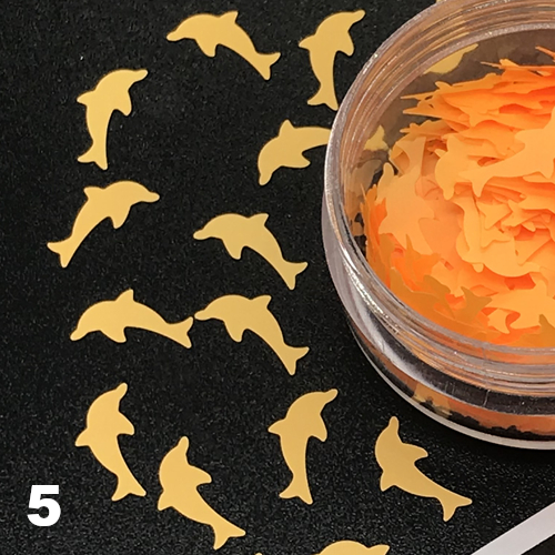 Dolphin Nail Art Glitter Confetti Nail Decoration