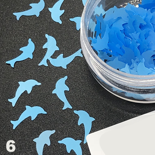 Dolphin Nail Art Glitter Confetti Nail Decoration