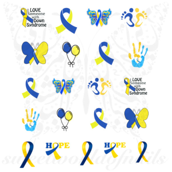 Down syndrome awareness day Nail Art Water Decals