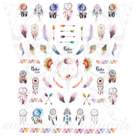 Dreamcatcher Nail Art Feathers Nail Stickers