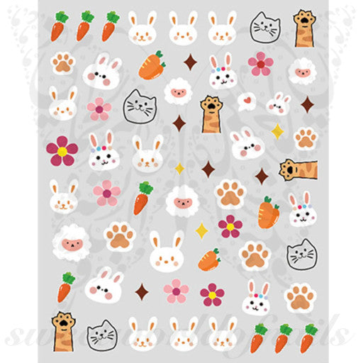 Easter Nail Art Bunny Rabbit Nail Stickers