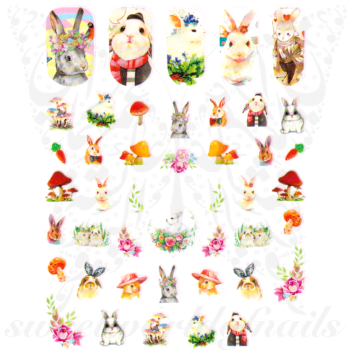 Easter Nail Art Bunny Rabbit Nail Stickers