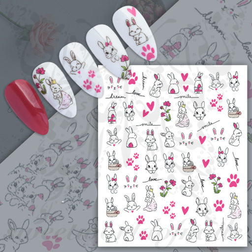 Easter Nail Art Bunny Rabbit Nail Stickers