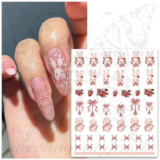 Easter Nail Art Bunny Rabbit Nail Stickers