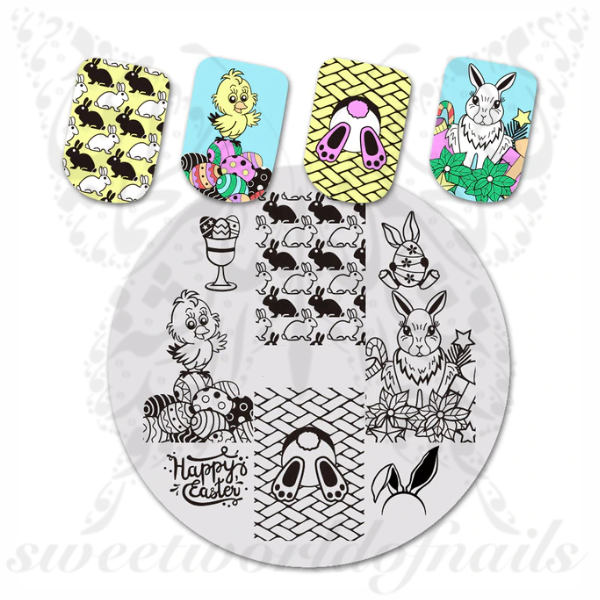 Easter Nail Art Bunny Eggs Nail Stamping Plate