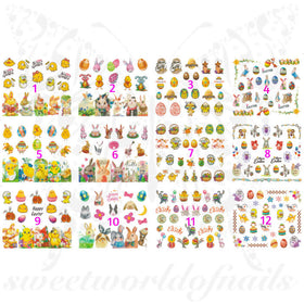 Easter Nails Bunny Eggs Water Decals