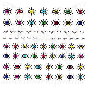 Evil Eye Nail Art eye Lashes Nail water decals