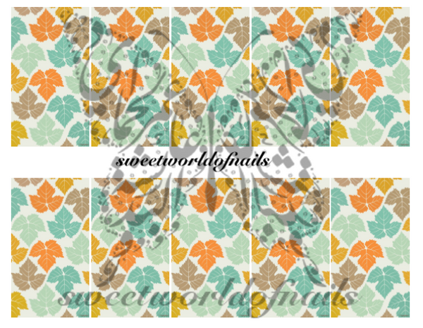 Autumn Nail Art Autumn Fall Leaves Nail Water Full Wraps Water Slides