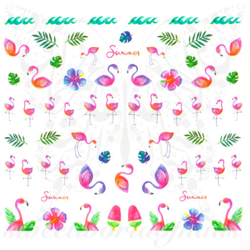 Flamingo Nails Nail Water Decals