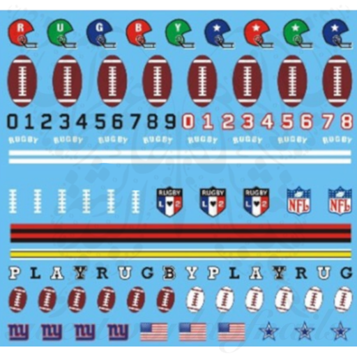 Football NFL Rugby Six Nations Nail Water Decals