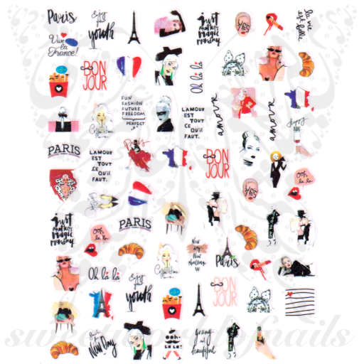 France Paris Nail Art Nail Stickers