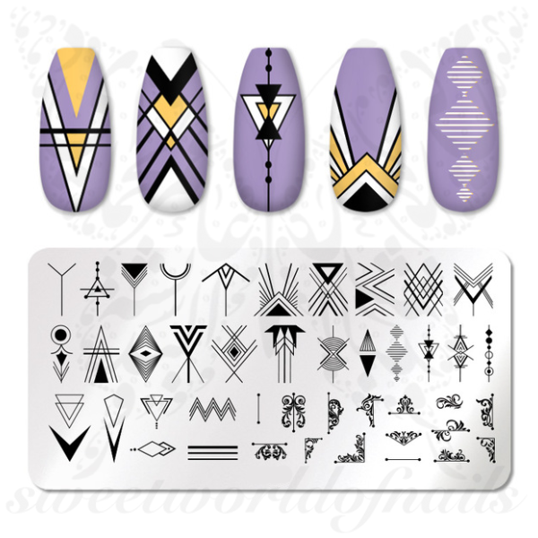 Geometric Nail Art Stamping Plate