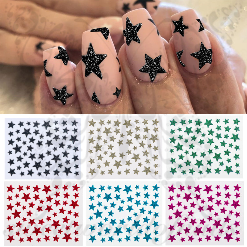 Glitter Star Nail Art Stickers