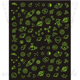 Glow in Dark Planets Astronaut Nail Stickers