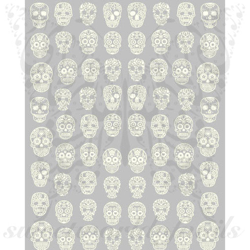 Glow in Dark Sugar Skulls Nail Stickers