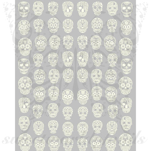 Glow in Dark Sugar Skulls Nail Stickers