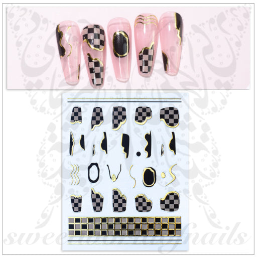 Black Letters Numbers Nail Art Stickers