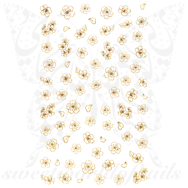 Gold Flower Nail Art Stickers