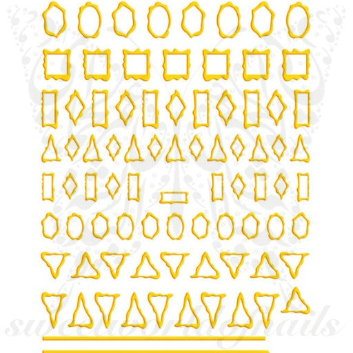 Gold Frame Nail Art Nail Stickers