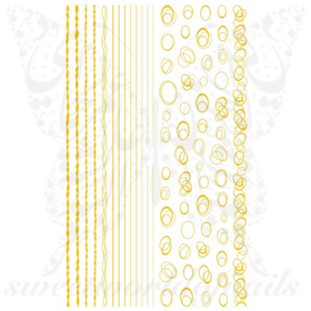 Gold Lines circles Nail Art Stickers