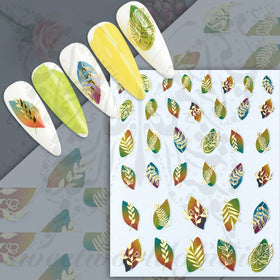 Metallic Autumn Leaves Nail Art Stickers