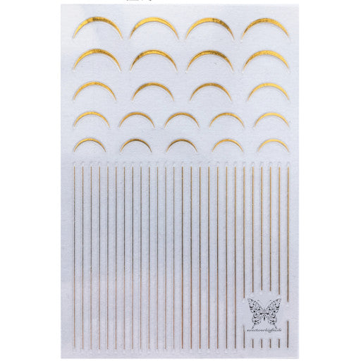 Half Moon French Gold Nail Stickers