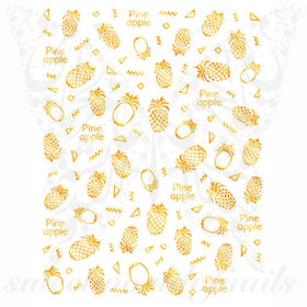 Gold Pineapple Nail Stickers