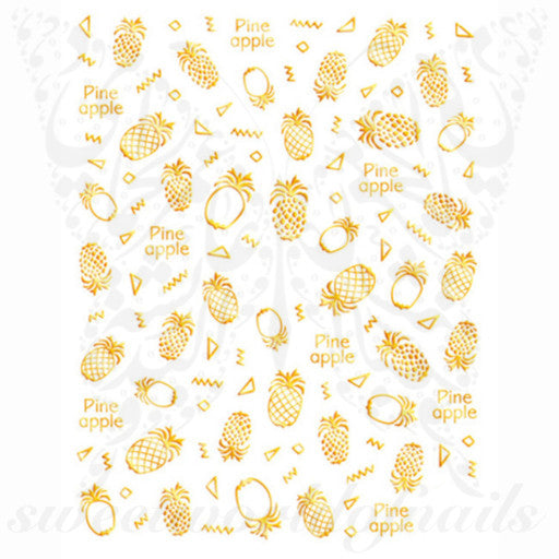 Gold Pineapple Nail Stickers
