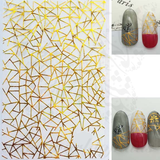 Gold Metallic Shapes Nail Stickers