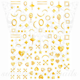 Gold Shapes Nail Art Stickers